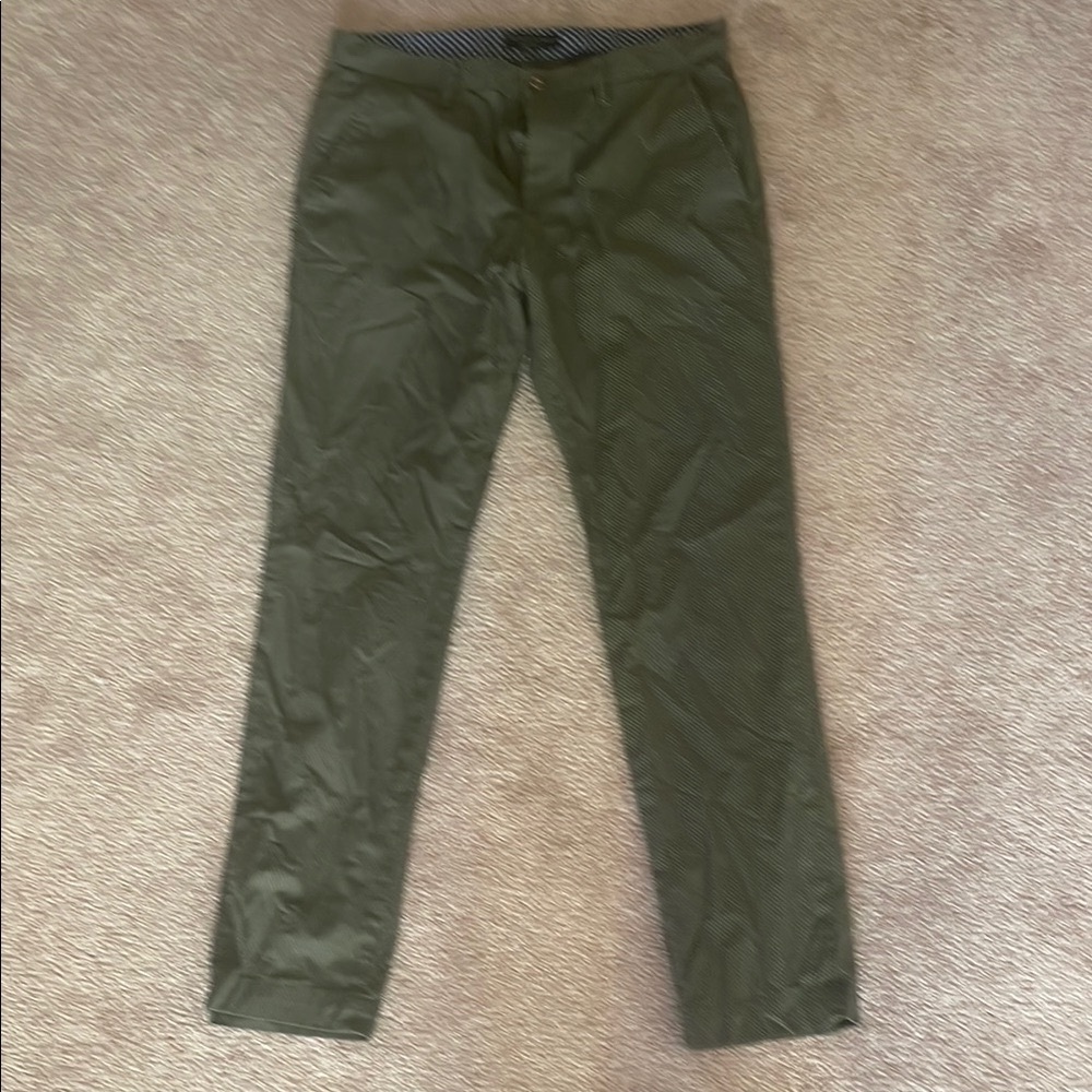 Men's Banana Republic Aiden Chino Olive Green Dress Pants 32x32